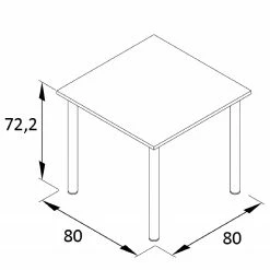 Furnitive Esstisch Cookley - Metall - Lichtgrau / Matt Silbergrau -BÜROMÖBEL Verkaufsgeschäft 1000214823 200608 06114000022 SKETCH DETAILS P000000001000214823 sketch
