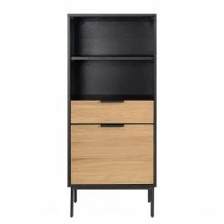 Studio Copenhagen Regal Xavi - Echtholzfurnier / Metall - Eiche / Eiche Schwarz -BÜROMÖBEL Verkaufsgeschäft 1000218026 220107 12570000080 DETAILS P000000001000218026