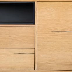 Studio Copenhagen Sideboard Flox II - Echtholzfurnier / Metall - Eiche / Schwarz -BÜROMÖBEL Verkaufsgeschäft 1000218135 210901 08134800024 DETAILS P000000001000218135 1