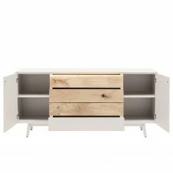 GWINNER Sideboard Misano II (2-teilig) - Inkl. Beleuchtung - Weiß / Wildeiche -BÜROMÖBEL Verkaufsgeschäft 1000218331 200828 11282300148 DETAILS P000000001000218331