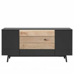 GWINNER Sideboard Misano II (2-teilig) - Inkl. Beleuchtung - Anthrazit / Wildeiche -BÜROMÖBEL Verkaufsgeschäft 1000218340 200828 11292100204 DETAILS P000000001000218340