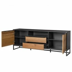 Red Living Sideboard Barview II - Echtholzfurnier - Eiche / Anthrazit -BÜROMÖBEL Verkaufsgeschäft 1000218373 210303 09075000003 DETAILS P000000001000218373