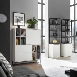 Fredriks Regal White Hall - Matt Weiß / Schwarz -BÜROMÖBEL Verkaufsgeschäft 1000218374 210302 11190200001 MOOD DETAILS P000000001000218374 mood