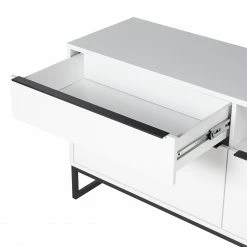 Fredriks Lowboard White Hall II - Matt Weiß / Schwarz -BÜROMÖBEL Verkaufsgeschäft 1000218377 210311 10581500019 DETAILS P000000001000218377