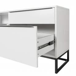 Fredriks Lowboard White Hall II - Matt Weiß / Schwarz -BÜROMÖBEL Verkaufsgeschäft 1000218377 210311 10581700020 DETAILS P000000001000218377