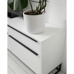 Fredriks Lowboard White Hall II - Matt Weiß / Schwarz -BÜROMÖBEL Verkaufsgeschäft 1000218377 210316 08015600010 DETAILS P000000001000218377