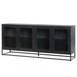 Ars manufacti Sideboard Kayys - Glas / Metall - Schwarz