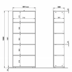 Germania Aktenregal GW-Profi 2.0 - Graphit - Höhe: 200 cm -BÜROMÖBEL Verkaufsgeschäft 1000222867 200821 11191300024 SKETCH DETAILS P000000001000222867 sketch