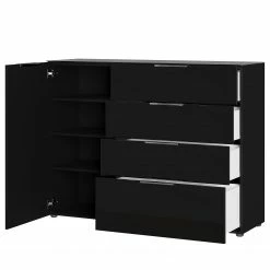 Germania Sideboard Oakland I - Glas - Schwarz -BÜROMÖBEL Verkaufsgeschäft 1000223285 200826 06242000069 DETAILS P000000001000223285