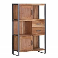 Ars manufacti Highboard Leyma - Rattan / Akazie massiv - Akazie / Anthrazit -BÜROMÖBEL Verkaufsgeschäft 1000223472 200826 12351500024 DETAILS P000000001000223472