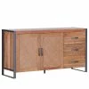 Ars manufacti Sideboard Leyma - Rattan / Akazie massiv - Akazie / Anthrazit -BÜROMÖBEL Verkaufsgeschäft 1000223479 200826 12354500049 IMAGE P000000001000223479