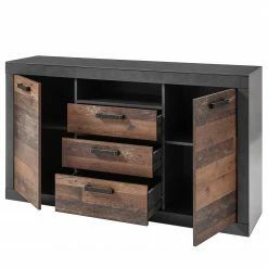 Red Living Sideboard Buzan - Altholz Dekor / Anthrazit -BÜROMÖBEL Verkaufsgeschäft 1000223919 200828 15454800096 DETAILS P000000001000223919