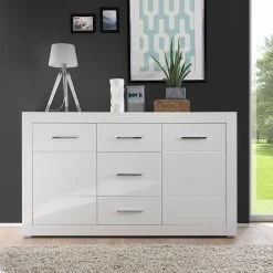 Loftscape Sideboard Bricktown II - Hochglanz Weiß / Matt Weiß -BÜROMÖBEL Verkaufsgeschäft 1000224403 200904 12223700087 MOOD DETAILS P000000001000224403 mood