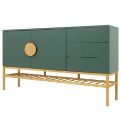 Tenzo Sideboard Scoop - Eiche teilmassiv - Dunkelgrün