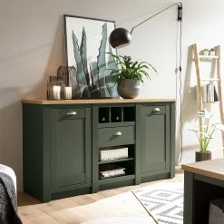 Norrwood Sideboard Cardet - Moosgrün / Eiche Wotan Dekor 18 Norrwood Sideboard Cardet - Moosgrün / Eiche Wotan Dekor -BÜROMÖBEL Verkaufsgeschäft 1000227576 201016 13050500120 MOOD DETAILS P000000001000227576 mood