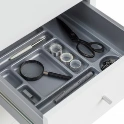 Furnitive Rollcontainer Vernas - Kreideweiß / Silber -BÜROMÖBEL Verkaufsgeschäft 1000227845 201021 16251300007 DETAILS P000000001000227845