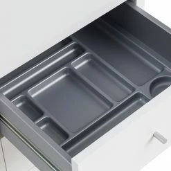 Furnitive Rollcontainer Vernas - Kreideweiß / Silber -BÜROMÖBEL Verkaufsgeschäft 1000227845 201021 16251400008 DETAILS P000000001000227845