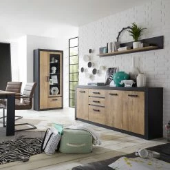 Red Living Sideboard Bozel II - Kastanie Dekor / Grau -BÜROMÖBEL Verkaufsgeschäft 1000228647 201028 06342800106 MOOD DETAILS P000000001000228647 mood