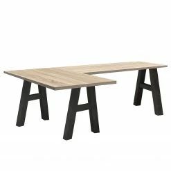 Mooved Eckschreibtisch Leeton I - Anthrazit / Eiche Sonoma