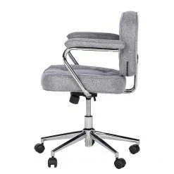 Furnitive Bürostuhl Orlu II - Webstoff / Eisen - Hellgrau / Chrom -BÜROMÖBEL Verkaufsgeschäft 1000230748 220330 031 DETAILS P000000001000230748