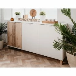 Loftscape Sideboard Mayac I - Weiß / Altholz Dekor -BÜROMÖBEL Verkaufsgeschäft 1000231352 201208 11132800037 MOOD DETAILS P000000001000231352 mood