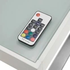 Furnitive LED Schreibtisch Vicq - Glas / Stahl - Weiß / Edelstahl -BÜROMÖBEL Verkaufsgeschäft 1000233942 210415 15083100068 DETAILS P000000001000233942