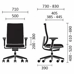 Sedus Bürostuhl se:do PRO light II - Webstoff & Membranbespannung / Stahl - Schwarz -BÜROMÖBEL Verkaufsgeschäft 1000238029 210120 13180400037 SKETCH DETAILS P000000001000238029 sketch