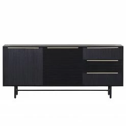 Red Living Sideboard Soyons - Akazie massiv / Metall - Schwarz / Gold -BÜROMÖBEL Verkaufsgeschäft 1000239501 210108 13372100059 DETAILS P000000001000239501