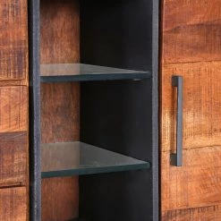 Red Living Sideboard Thiery - Mango massiv / Metall - Mango Braun / Anthrazit -BÜROMÖBEL Verkaufsgeschäft 1000239508 210108 13381100084 DETAILS P000000001000239508