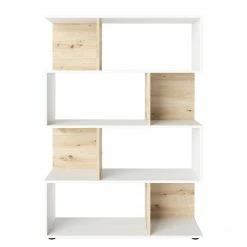 Loftscape Regal Gibel - Eiche Artisan Dekor / Weiß - Höhe: 146 cm -BÜROMÖBEL Verkaufsgeschäft 1000240166 210211 16214800224 DETAILS P000000001000240166