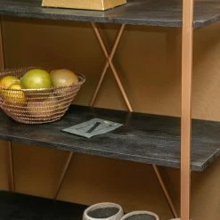 Red Living Regal Oissel - Akazie massiv / Metall - Akazie Schwarz / Gold -BÜROMÖBEL Verkaufsgeschäft 1000240810 210113 13380800063 DETAILS P000000001000240810