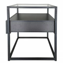 Loftscape Beistelltisch Dorsey - Glas / Metall - Schwarz / Bambus Schwarz -BÜROMÖBEL Verkaufsgeschäft 1000241537 220420 035 DETAILS P000000001000241537