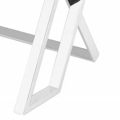 Velvet Studio Schreibtisch Genay - Sicherheitsglas / Edelstahl - Glasklar / Silber -BÜROMÖBEL Verkaufsgeschäft 1000241600 210121 14214200049 DETAILS P000000001000241600