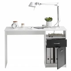 Furnitive Schreibtisch Cossey - Weiß / Schwarz -BÜROMÖBEL Verkaufsgeschäft 1000242054 210813 11051800060 DETAILS P000000001000242054