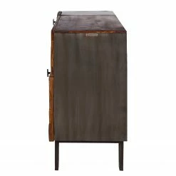 Wolf-Möbel Sideboard Bazac - Inkl. Beleuchtung - Akazie massiv - Akazie / Dunkelgrau -BÜROMÖBEL Verkaufsgeschäft 1000243213 220314 052 DETAILS P000000001000243213