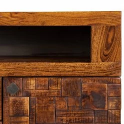 Wolf-Möbel Sideboard Bazac - Inkl. Beleuchtung - Akazie massiv - Akazie / Dunkelgrau -BÜROMÖBEL Verkaufsgeschäft 1000243213 220314 061 DETAILS P000000001000243213