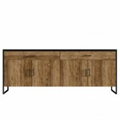 Red Living Sideboard Turriers - Fichte Dekor / Matt Schwarz -BÜROMÖBEL Verkaufsgeschäft 1000245418 210217 13054700074 DETAILS P000000001000245418