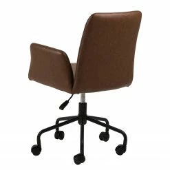 Fredriks Bürostuhl Mailly - Kunstleder / Eisen - Vintage Braun / Schwarz -BÜROMÖBEL Verkaufsgeschäft 1000246591 210209 12132300300 DETAILS P000000001000246591