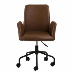 Fredriks Bürostuhl Mailly - Kunstleder / Eisen - Vintage Braun / Schwarz -BÜROMÖBEL Verkaufsgeschäft 1000246591 210209 12132300301 DETAILS P000000001000246591