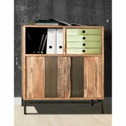 Ars manufacti Büroschrank Domme - Akazie massiv / Eisen - Akazie / Anthrazit -BÜROMÖBEL Verkaufsgeschäft 1000246786 211001 143536000023 MOOD DETAILS P000000001000246786 mood