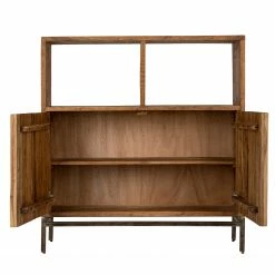 Ars manufacti Büroschrank Domme - Akazie massiv / Eisen - Akazie / Anthrazit -BÜROMÖBEL Verkaufsgeschäft 1000246786 220318 032 DETAILS P000000001000246786