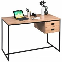 Red Living Schreibtisch Courry - Artisaneiche Dekor / Schwarz -BÜROMÖBEL Verkaufsgeschäft 1000246827 210211 14453300006 DETAILS P000000001000246827