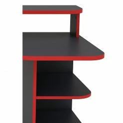 Furnitive Schreibtisch Crosswoods - Schwarz / Rot -BÜROMÖBEL Verkaufsgeschäft 1000248347 210217 09443100026 DETAILS P000000001000248347