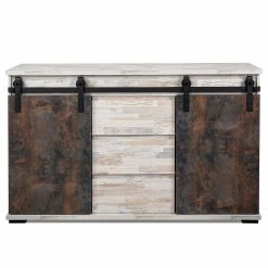 Maison Belfort Sideboard Janze I - Kiefer Weiß Dekor / Vintage Braun -BÜROMÖBEL Verkaufsgeschäft 1000254985 210322 08500500016 DETAILS P000000001000254985