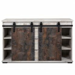 Maison Belfort Sideboard Janze I - Kiefer Weiß Dekor / Vintage Braun -BÜROMÖBEL Verkaufsgeschäft 1000254985 210322 08500600017 DETAILS P000000001000254985