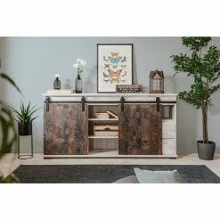 Maison Belfort Sideboard Janze II - Kiefer Weiß Dekor / Vintage Braun -BÜROMÖBEL Verkaufsgeschäft 1000254986 210322 08501700024 MOOD DETAILS P000000001000254986 mood