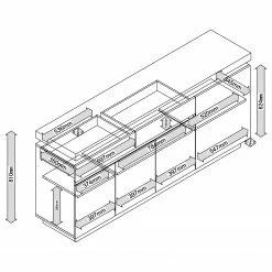Fredriks Sideboard Namona II - Inkl. Beleuchtung - Eiche Dekor / Weiß -BÜROMÖBEL Verkaufsgeschäft 1000255074 220531 500 SKETCH DETAILS P000000001000255074 sketch 1