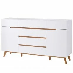 Mørteens Sideboard Tenabo III - Eiche teilmassiv - Weiß / Eiche