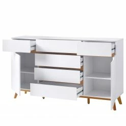 Mørteens Sideboard Tenabo III - Eiche teilmassiv - Weiß / Eiche -BÜROMÖBEL Verkaufsgeschäft 1000255159 211012 16215400053 DETAILS P000000001000255159