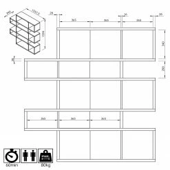 Temahome Regal London II - Eiche / Weiß -BÜROMÖBEL Verkaufsgeschäft 1000255255 210324 15033600304 SKETCH DETAILS P000000001000255255 sketch